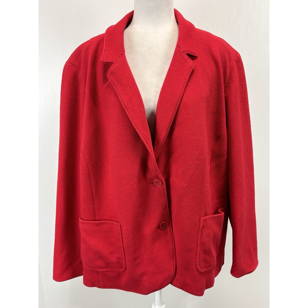 NEW! Talbots Textured Blazer Jacket Sz 26W Plus Red Career Lined Holiday Classic